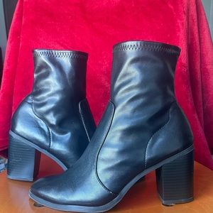 Black leather boots